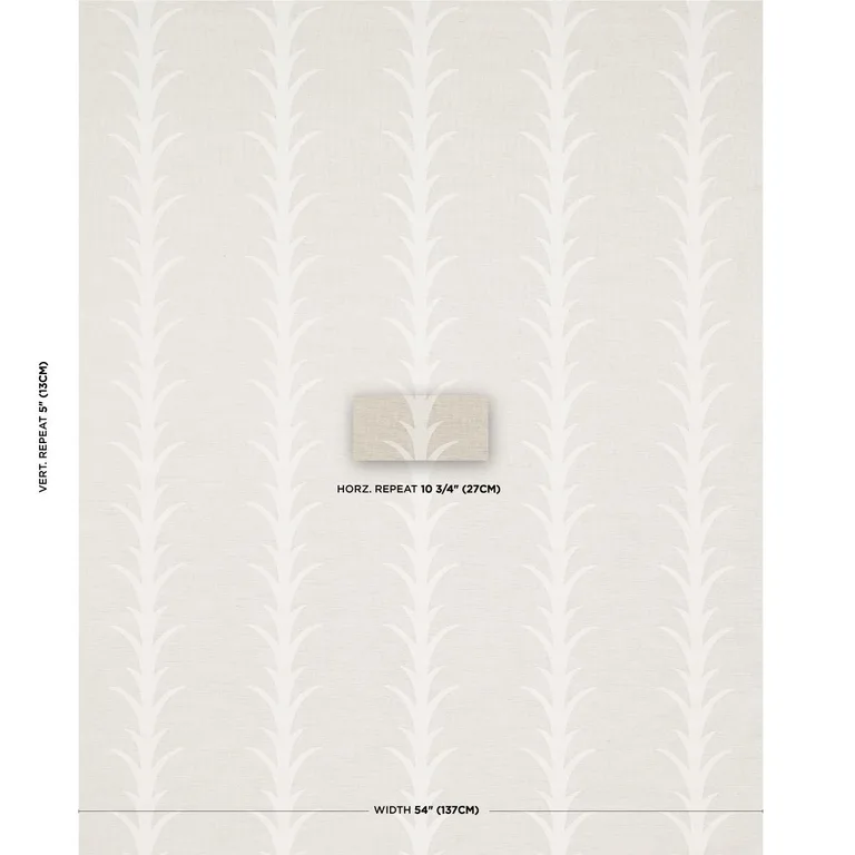 Schumacher 177636 Acanthus Stripe Natural fabric swatch