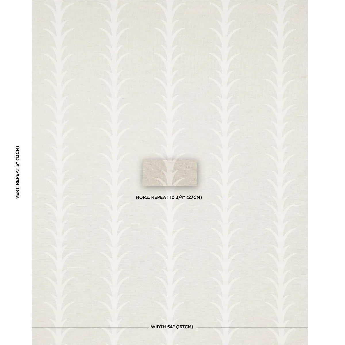 Schumacher 177636 Acanthus Stripe Natural fabric swatch