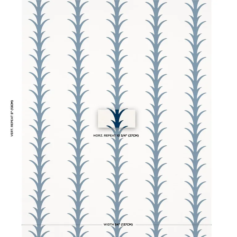 Schumacher 177635 Acanthus Stripe Navy fabric swatch