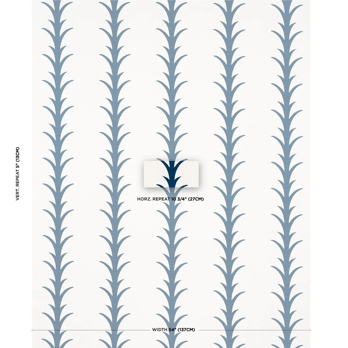Schumacher 177635 Acanthus Stripe Navy fabric swatch