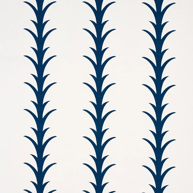 Schumacher 177635 Acanthus Stripe Navy fabric swatch