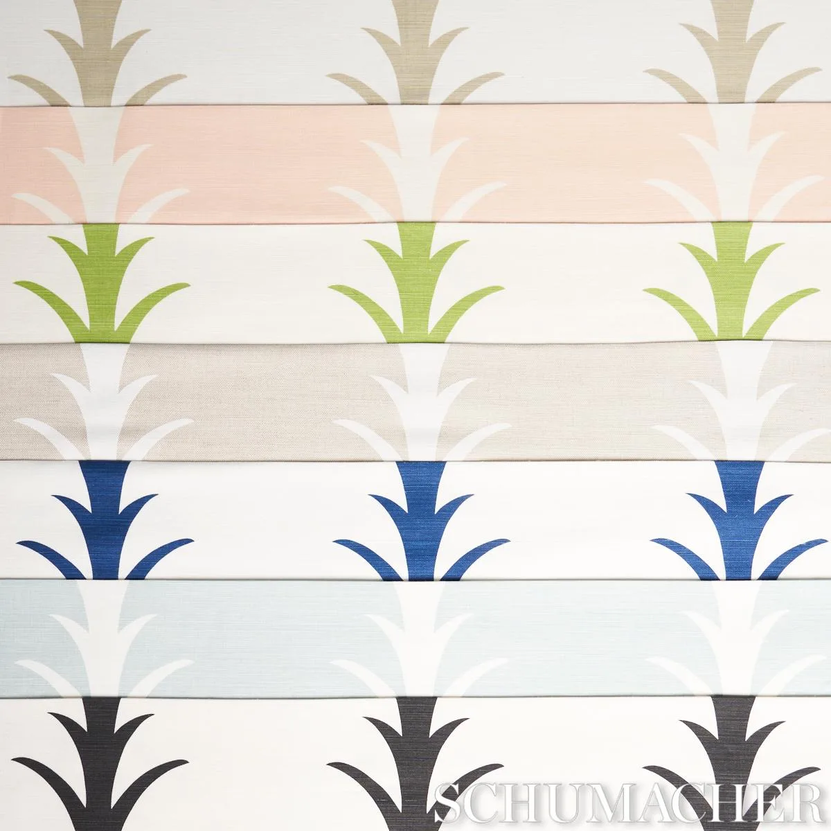 Schumacher 177630 Acanthus Stripe Sand fabric swatch