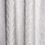 Schumacher 180801 Acanthus Stripe Sheer Carbon fabric swatch