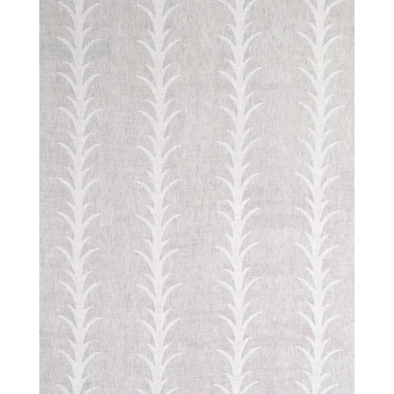 Schumacher 180801 Acanthus Stripe Sheer Carbon fabric swatch