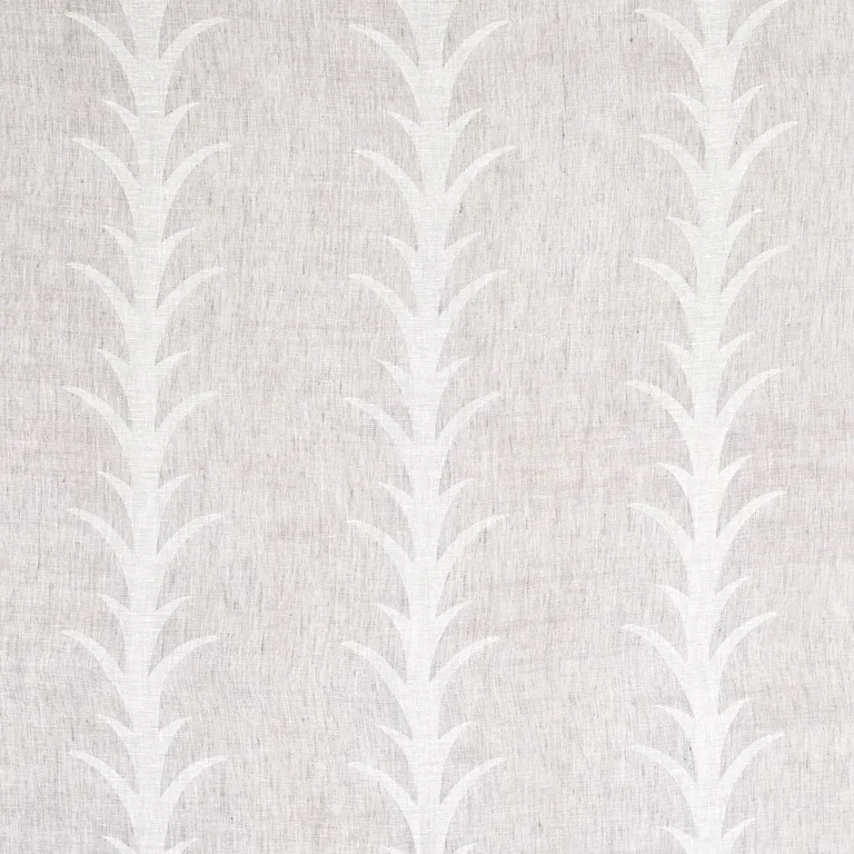 Schumacher 180801 Acanthus Stripe Sheer Carbon fabric swatch
