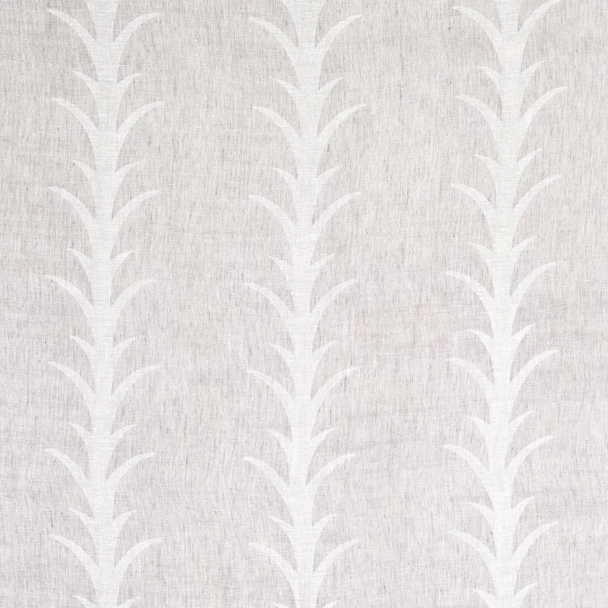 Schumacher 180801 Acanthus Stripe Sheer Carbon fabric swatch