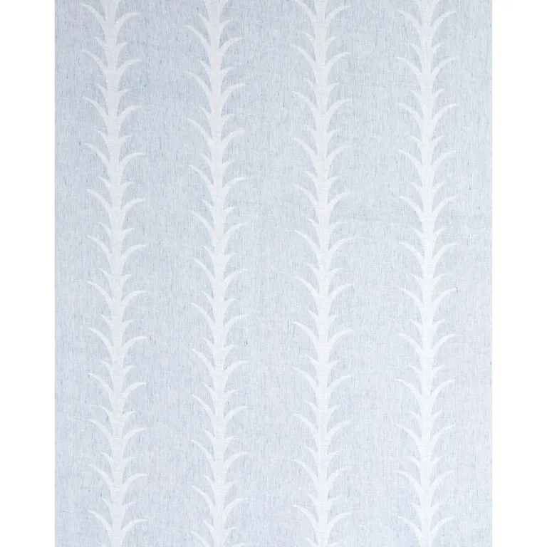 Schumacher 180802 Acanthus Stripe Sheer Slate fabric swatch