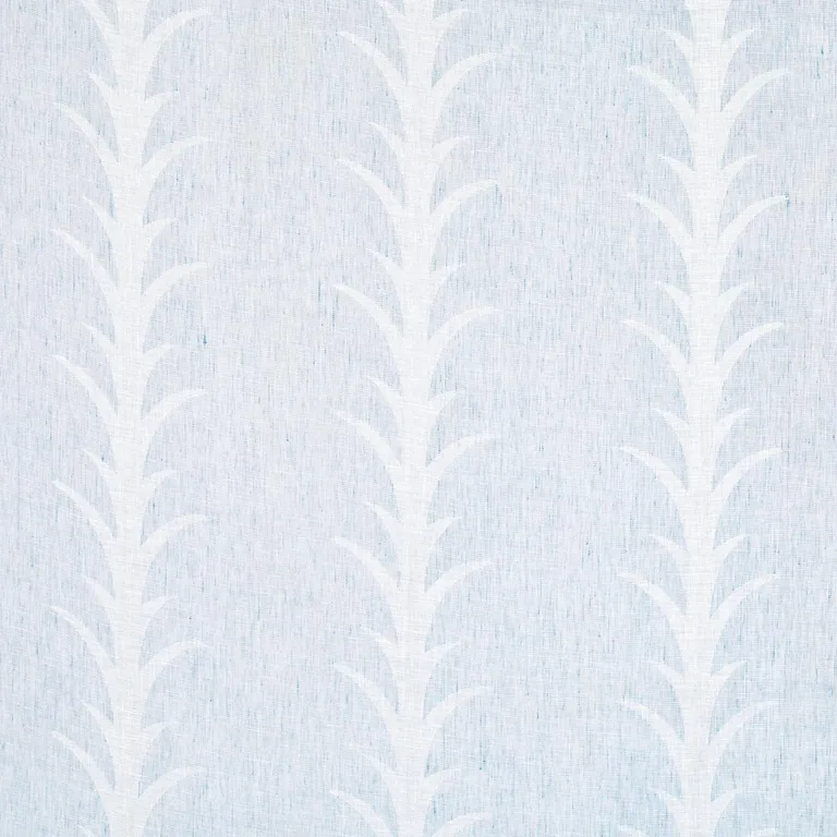 Schumacher 180802 Acanthus Stripe Sheer Slate fabric swatch