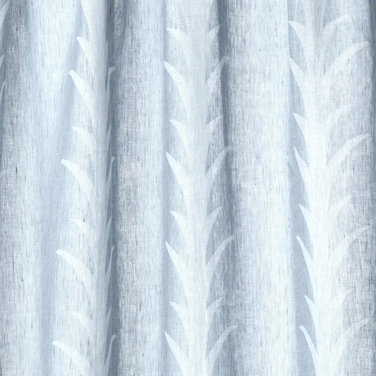 Schumacher 180802 Acanthus Stripe Sheer Slate fabric swatch
