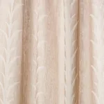 Schumacher 180800 Acanthus Stripe Sheer Taupe fabric swatch