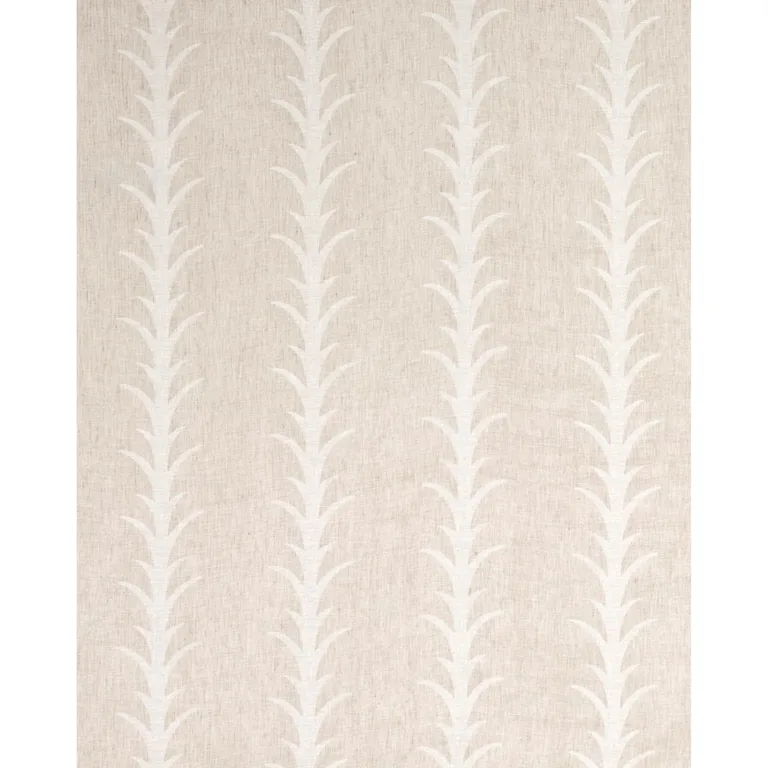 Schumacher 180800 Acanthus Stripe Sheer Taupe fabric swatch