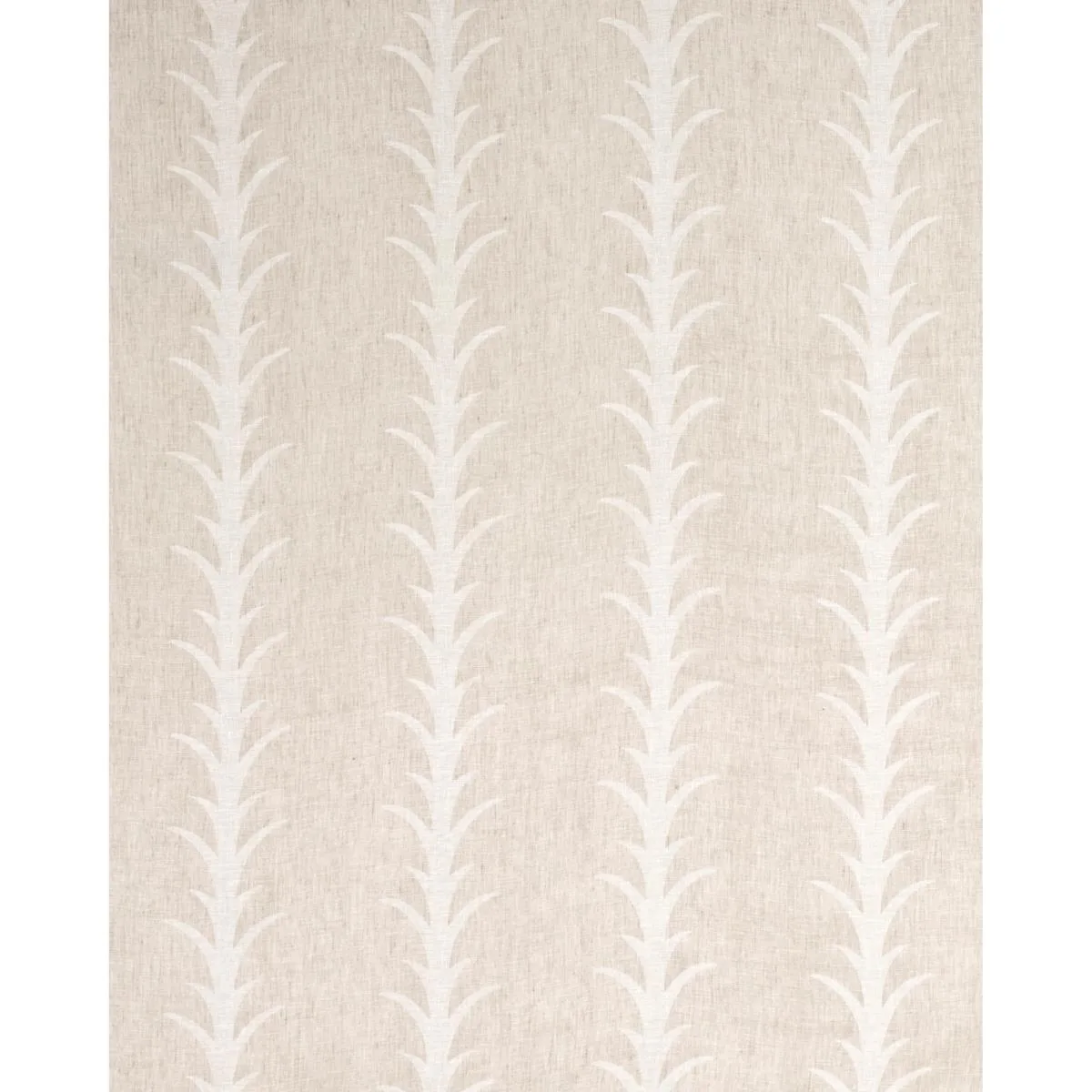 Schumacher 180800 Acanthus Stripe Sheer Taupe fabric swatch