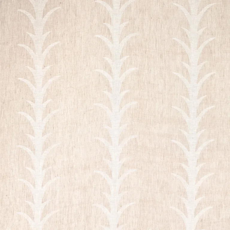Schumacher 180800 Acanthus Stripe Sheer Taupe fabric swatch