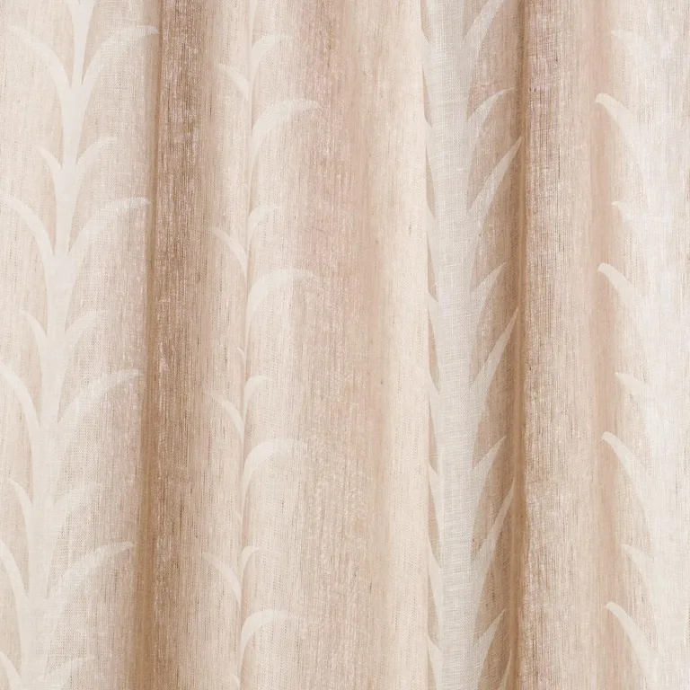 Schumacher 180800 Acanthus Stripe Sheer Taupe fabric swatch