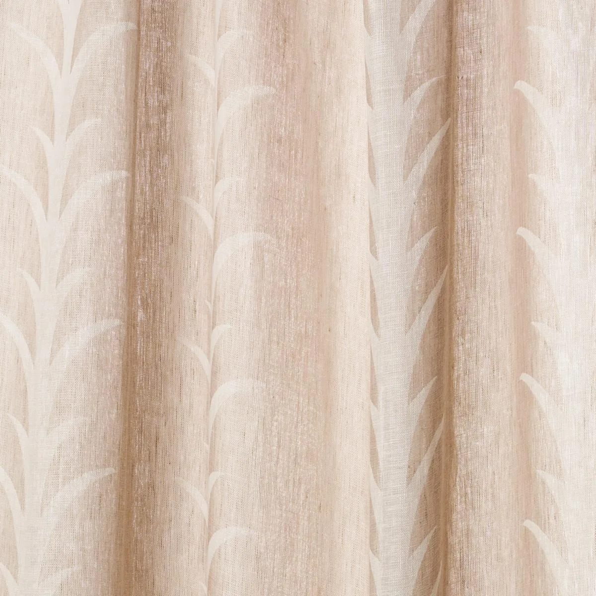 Schumacher 180800 Acanthus Stripe Sheer Taupe fabric swatch