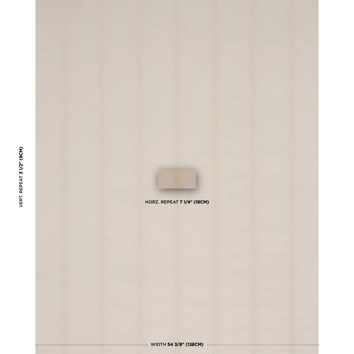 Schumacher 86450 Acanthus Stripe Velvet Mistral Sand fabric swatch