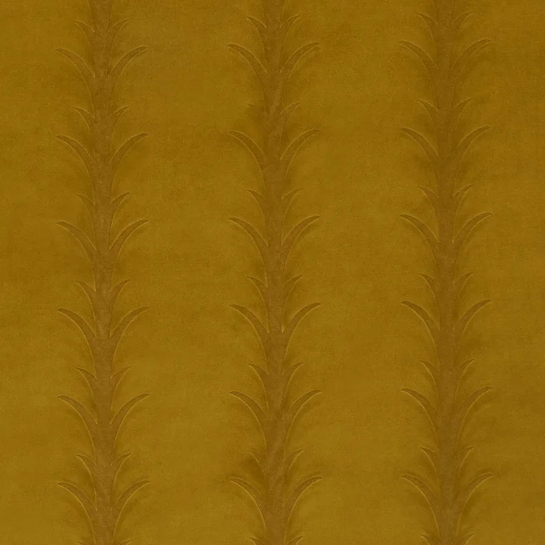 Schumacher 86451 Acanthus Stripe Velvet Olive fabric swatch