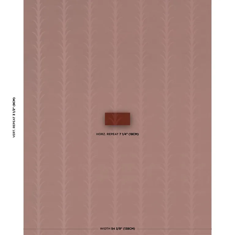 Schumacher 86452 Acanthus Stripe Velvet Terracotta fabric swatch
