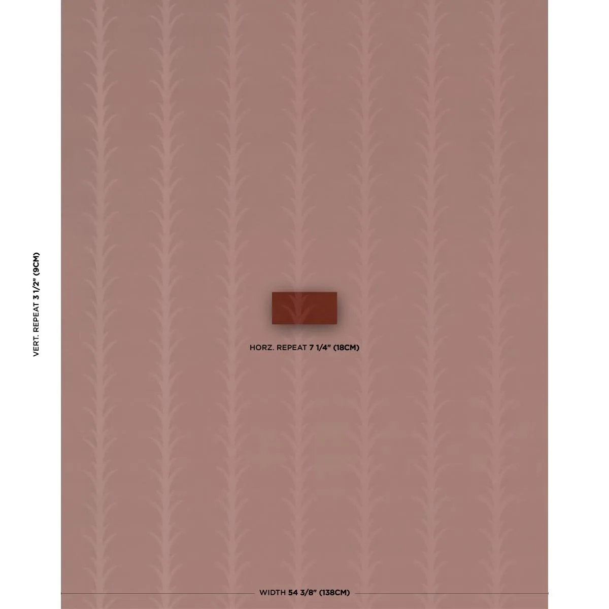 Schumacher 86452 Acanthus Stripe Velvet Terracotta fabric swatch