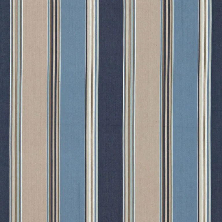 Schumacher 66002 Addison Cotton Stripe Indigo fabric swatch