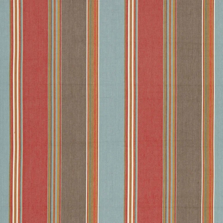 Schumacher 66000 Addison Cotton Stripe Red Earth fabric swatch