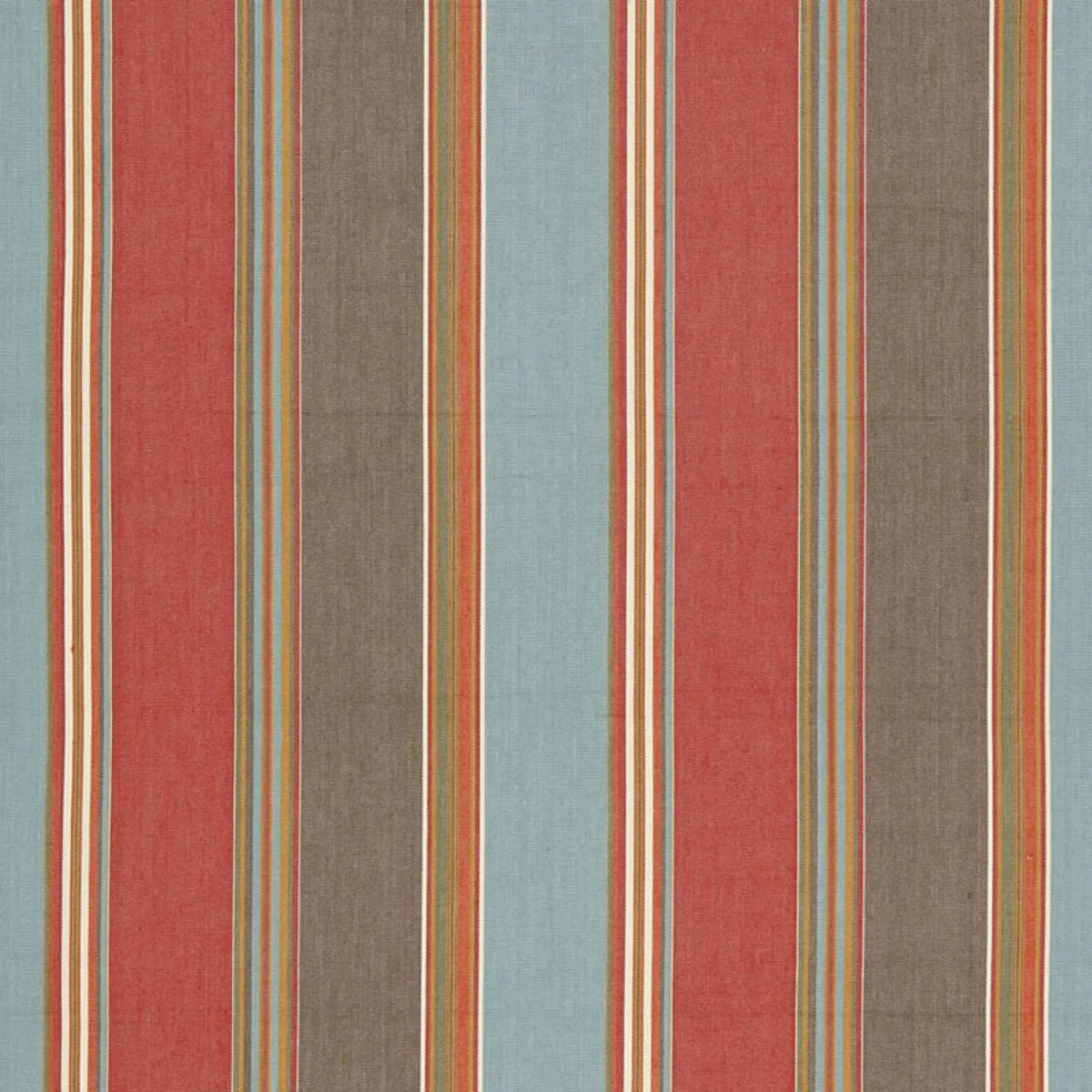 Schumacher 66000 Addison Cotton Stripe Red Earth fabric swatch