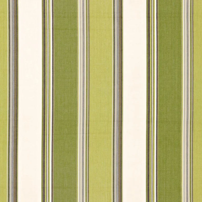 Schumacher 66003 Addison Cotton Stripe Vert fabric swatch