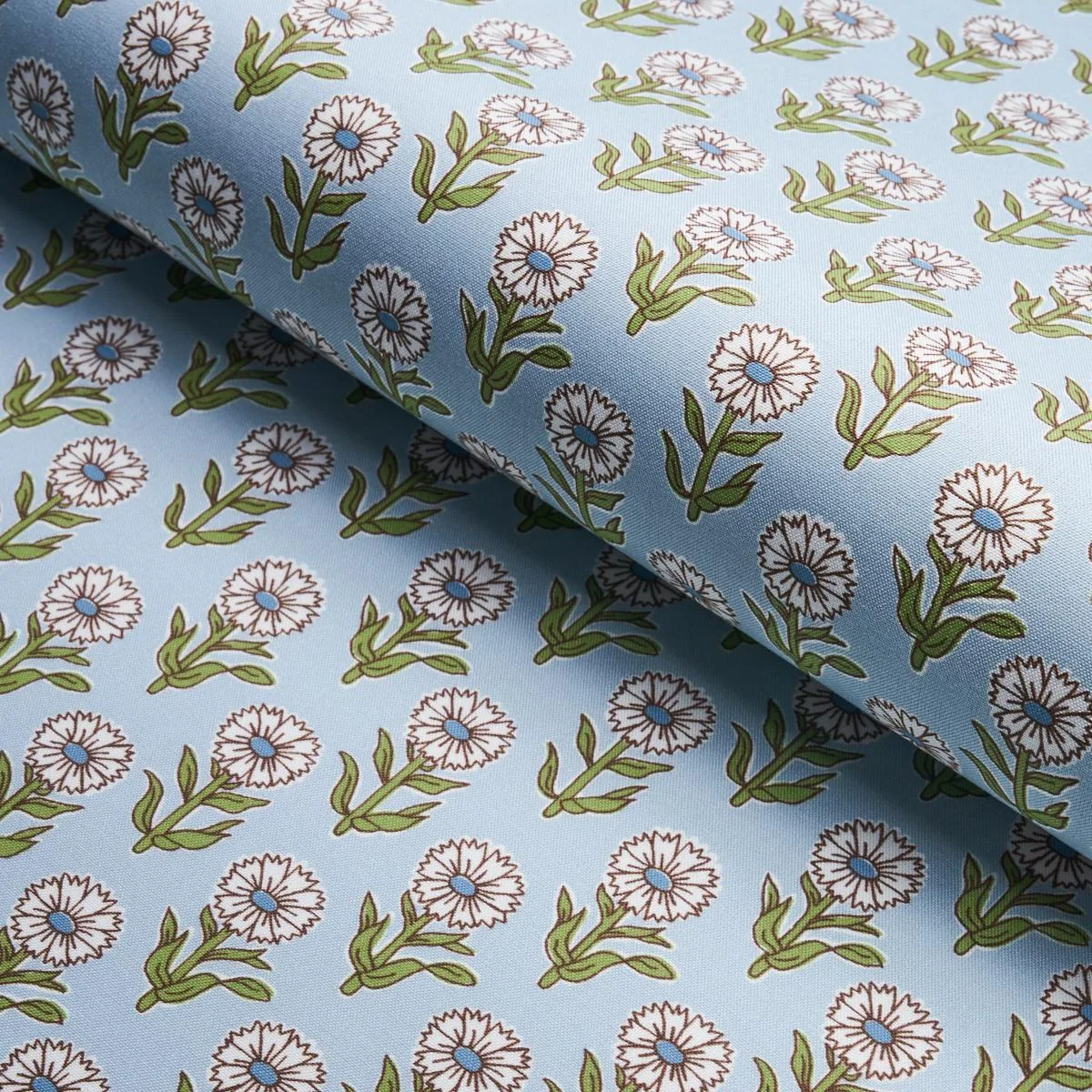 Schumacher 180581 Adeline Mineral & Leaf fabric swatch