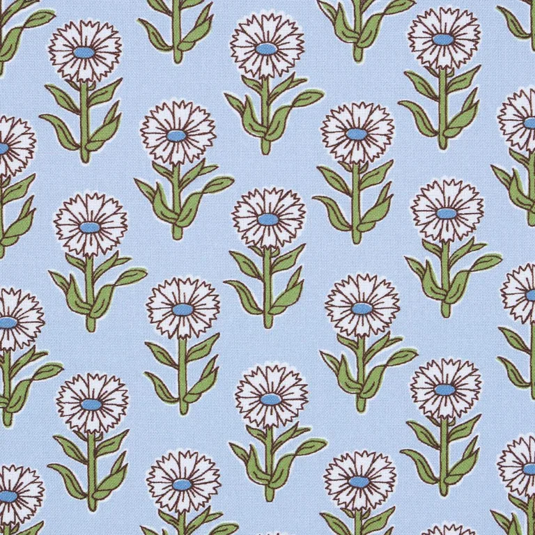 Schumacher 180581 Adeline Mineral & Leaf fabric swatch