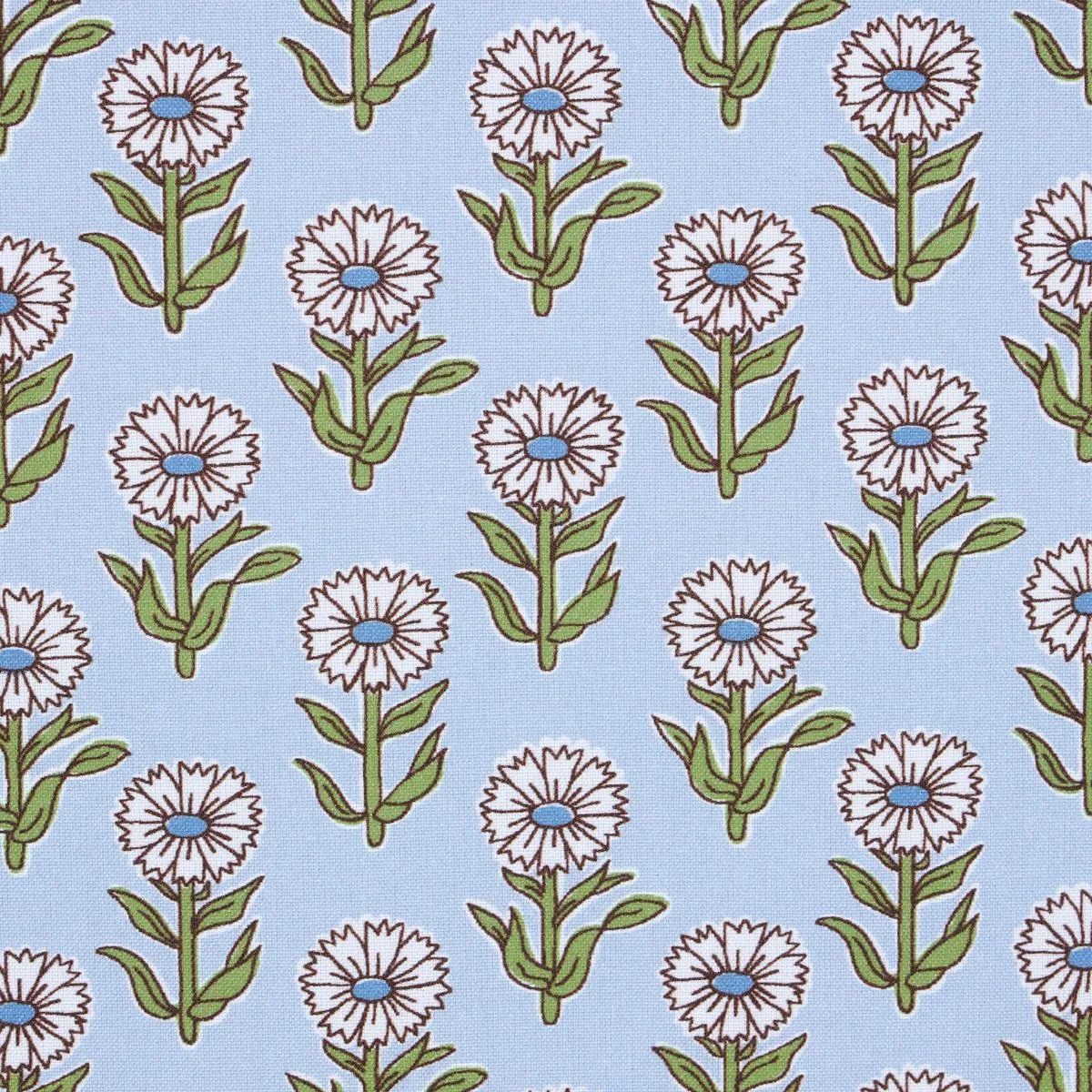 Schumacher 180581 Adeline Mineral & Leaf fabric swatch