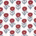 Schumacher 180582 Adeline Rouge & Blue fabric swatch