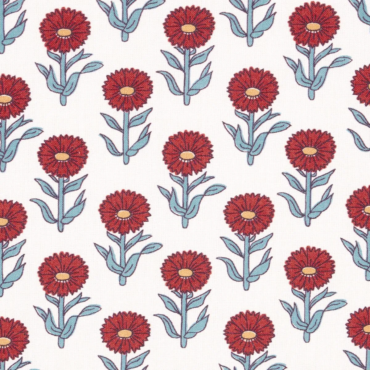 Schumacher 180582 Adeline Rouge & Blue fabric swatch