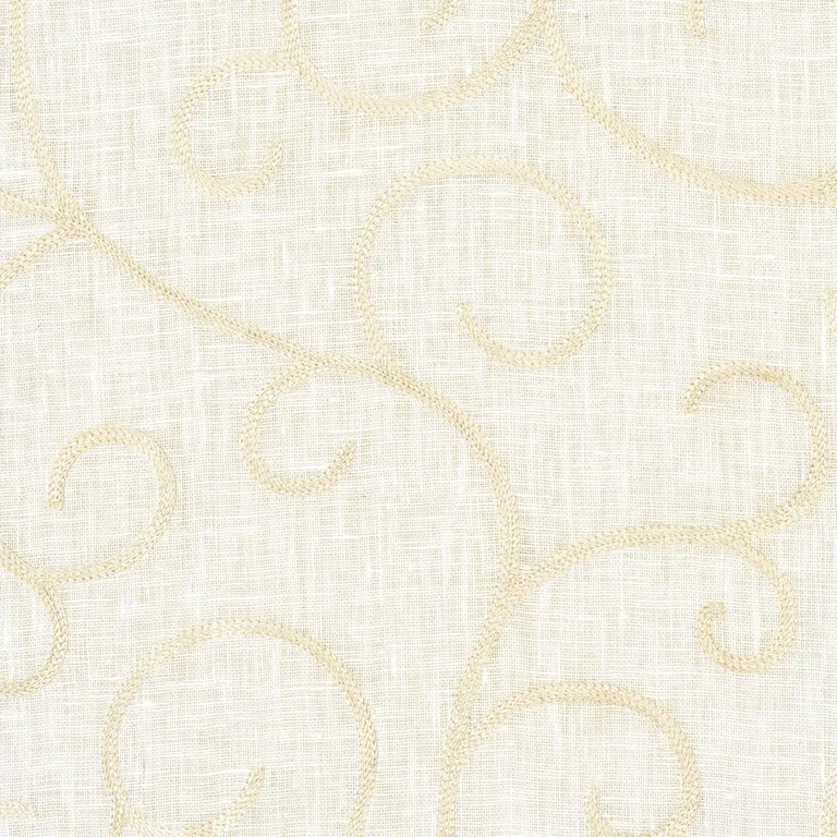 Schumacher 55981 Adia Sheer Embroidery Cream fabric swatch