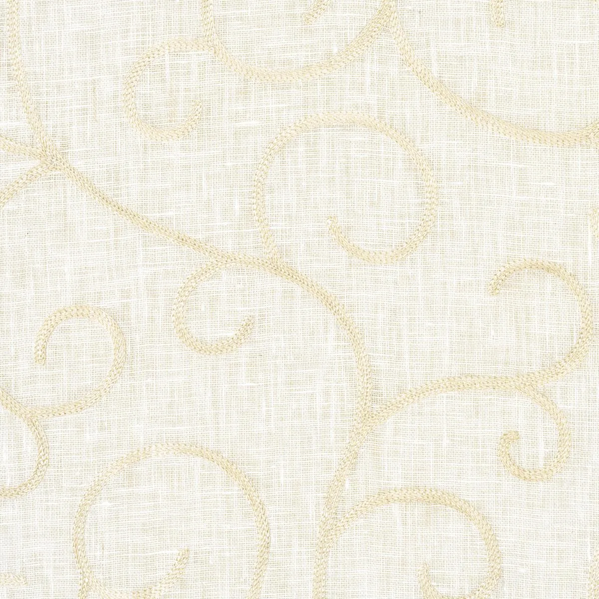 Schumacher 55981 Adia Sheer Embroidery Cream fabric swatch