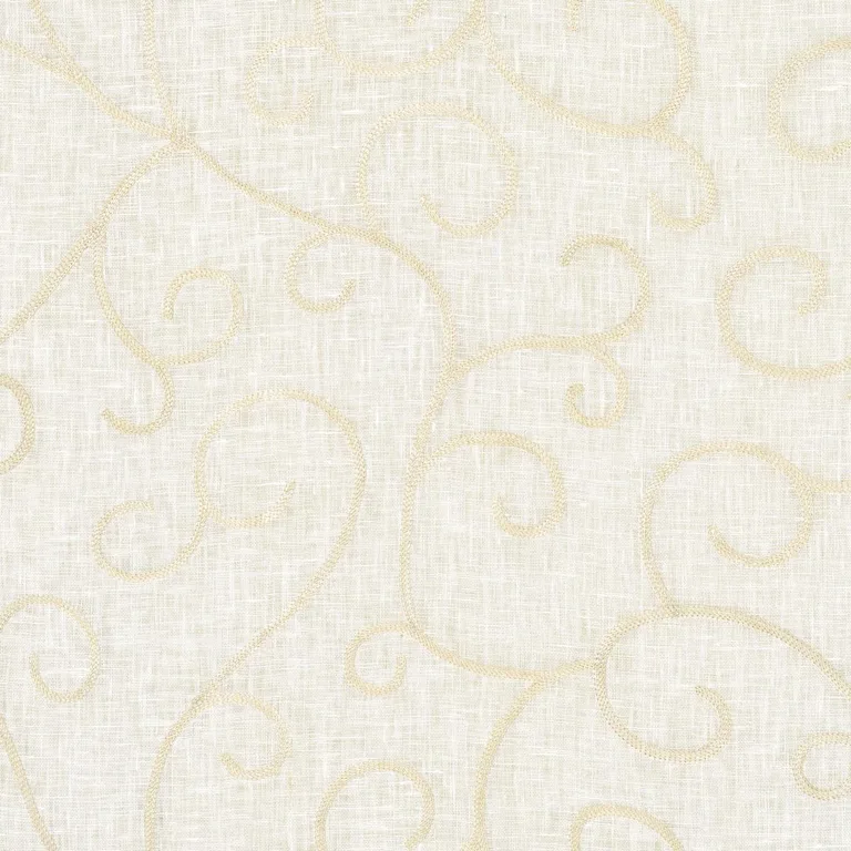 Schumacher 55981 Adia Sheer Embroidery Cream fabric swatch