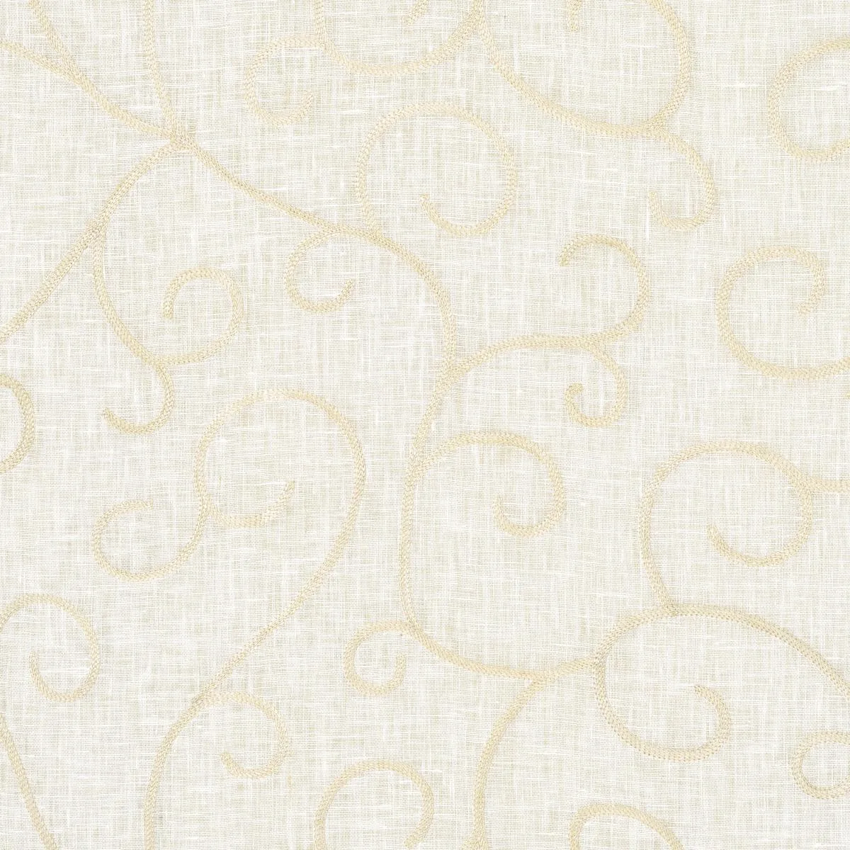 Schumacher 55981 Adia Sheer Embroidery Cream fabric swatch