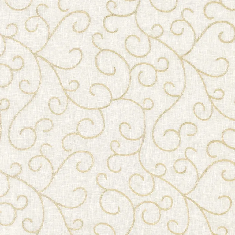 Schumacher 55980 Adia Sheer Embroidery Parchment fabric swatch