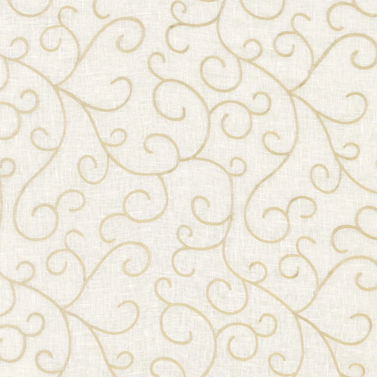 Schumacher 55980 Adia Sheer Embroidery Parchment fabric swatch