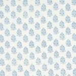 Schumacher 179360 Aditi Hand-Block Print Blue fabric swatch