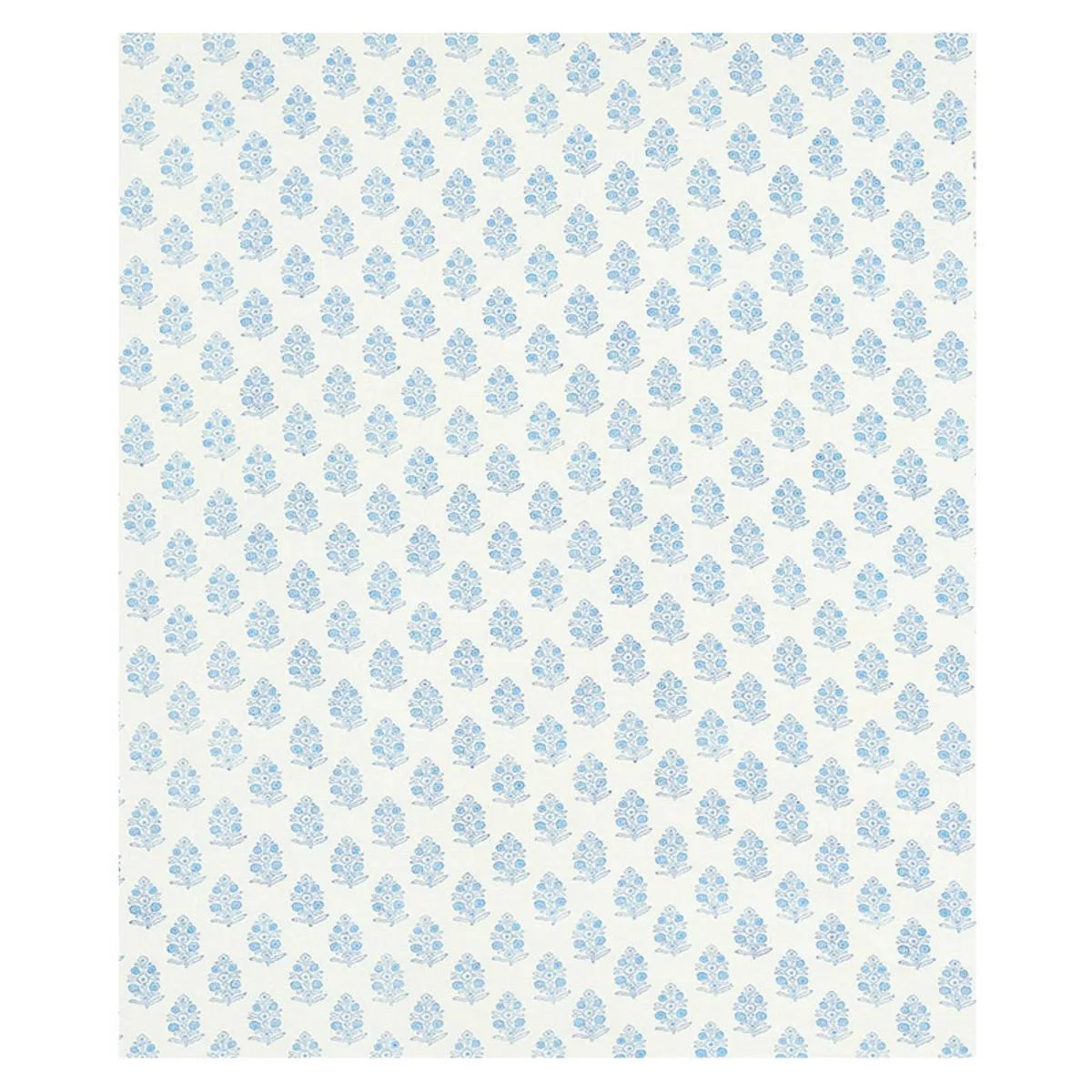 Schumacher 179360 Aditi Hand-Block Print Blue fabric swatch