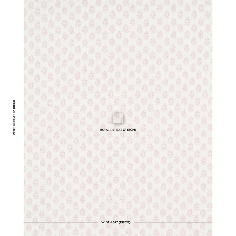 Schumacher 179365 Aditi Hand-Block Print Blush fabric swatch