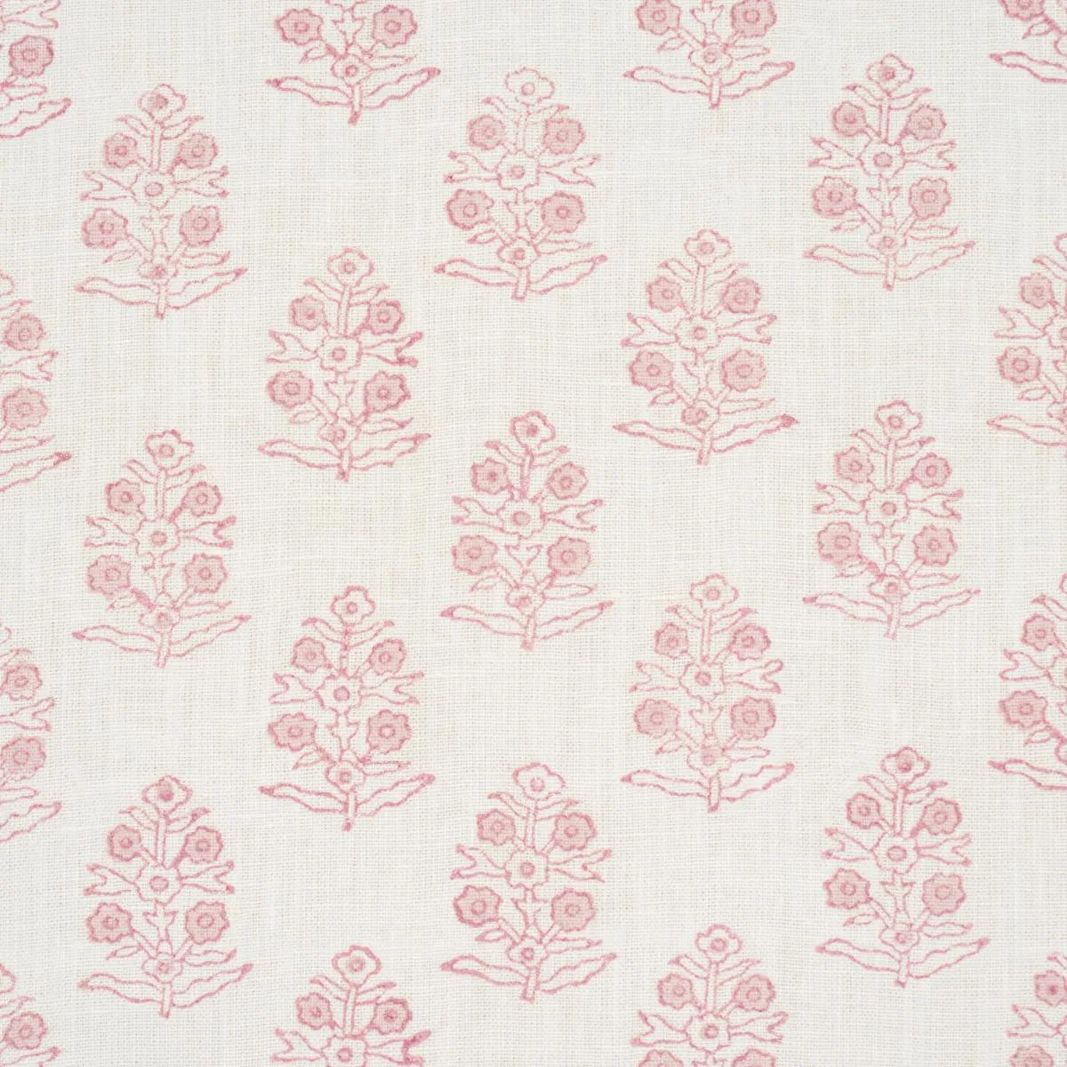 Schumacher 179365 Aditi Hand-Block Print Blush fabric swatch