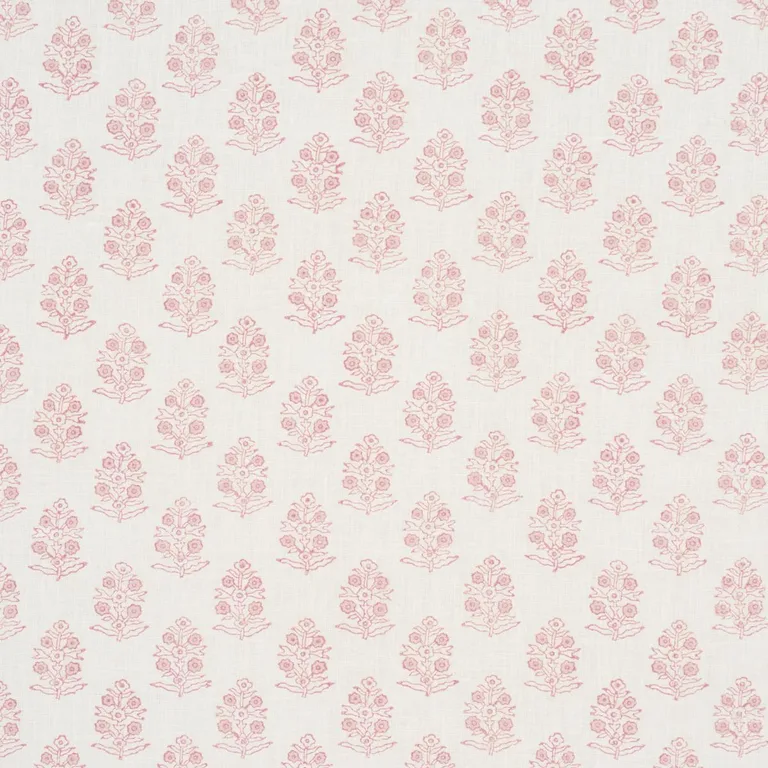Schumacher 179365 Aditi Hand-Block Print Blush fabric swatch