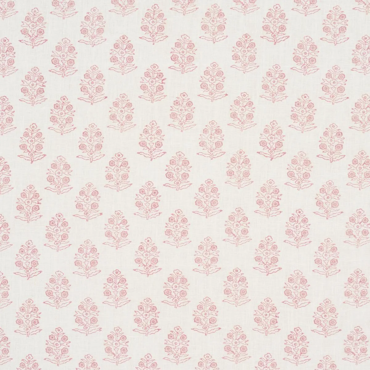 Schumacher 179365 Aditi Hand-Block Print Blush fabric swatch