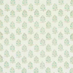 Schumacher 179361 Aditi Hand-Block Print Green fabric swatch