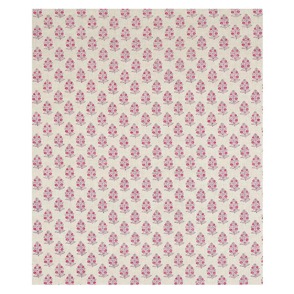 Schumacher 179362 Aditi Hand-Block Print Pink fabric swatch