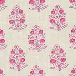 Schumacher 179362 Aditi Hand-Block Print Pink fabric swatch