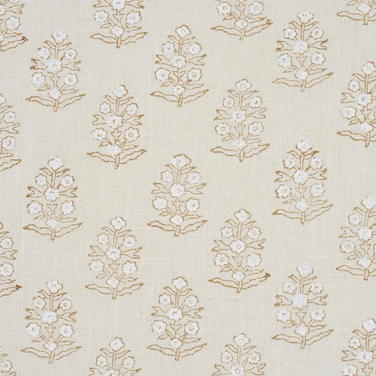 Schumacher 179363 Aditi Hand-Block Print Sage fabric swatch