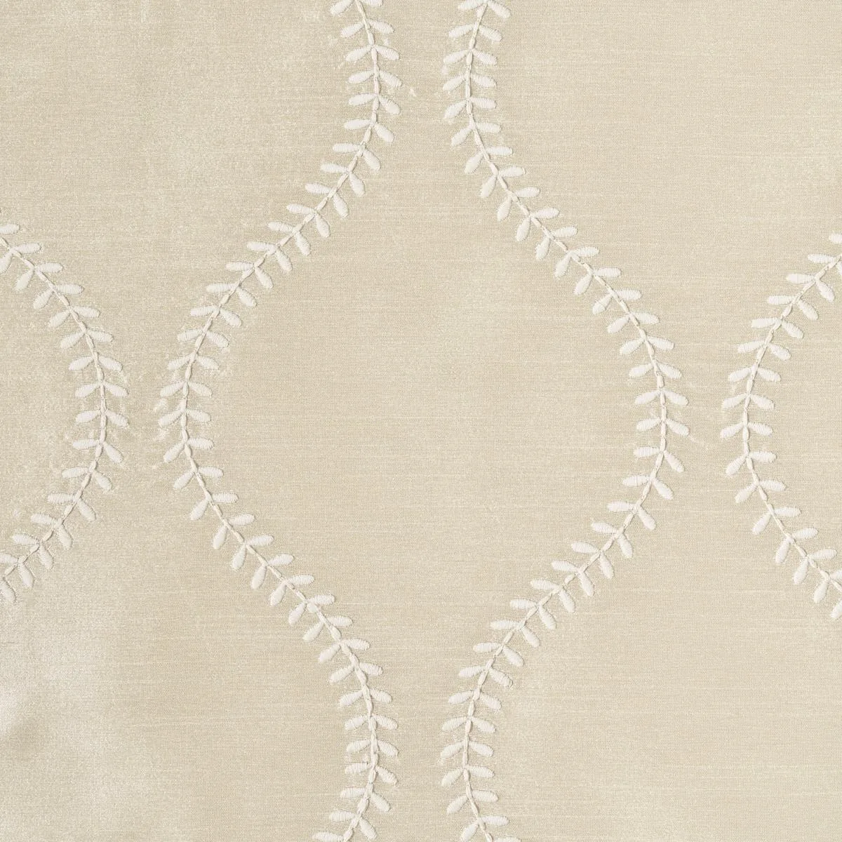 Schumacher 65752 Agadir Embroidery Champagne fabric swatch