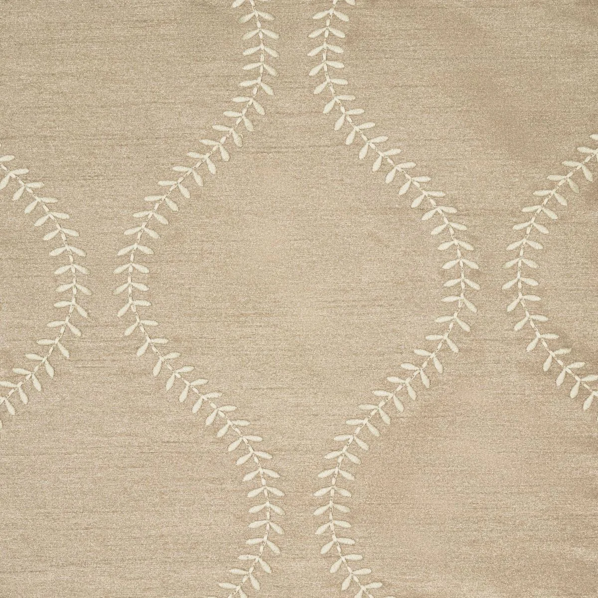 Schumacher 65750 Agadir Embroidery Chanterelle fabric swatch
